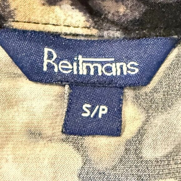 Reitmans brown black short sleeved buttoned ruched shirt - Picture 12 of 13